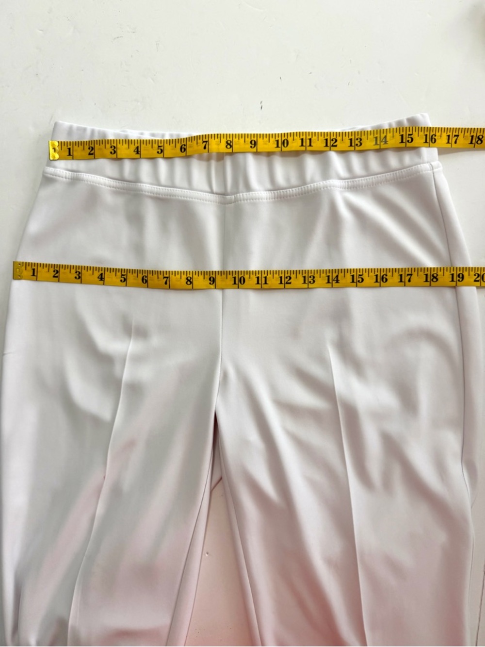 Joseph Ribkoff White Pull On Knit Pants Size 14 Cropped Straight Dress Work - Picture 10 of 12
